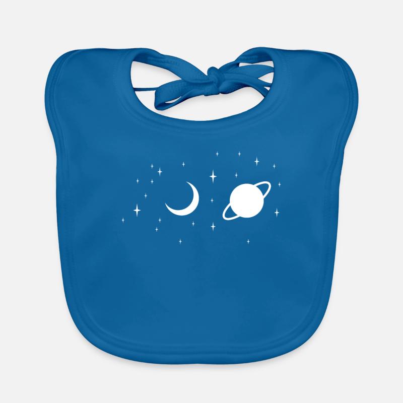 univers - Bavoir bio Bébé - bleu paon