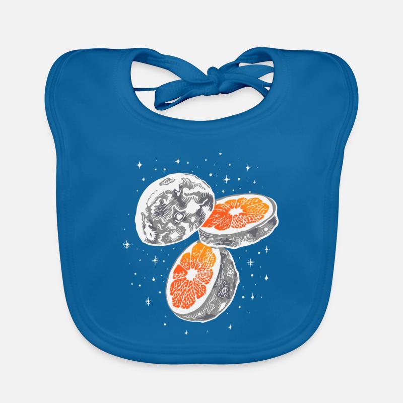COOL MOON ORANGE SLICE Organic Baby Bibs