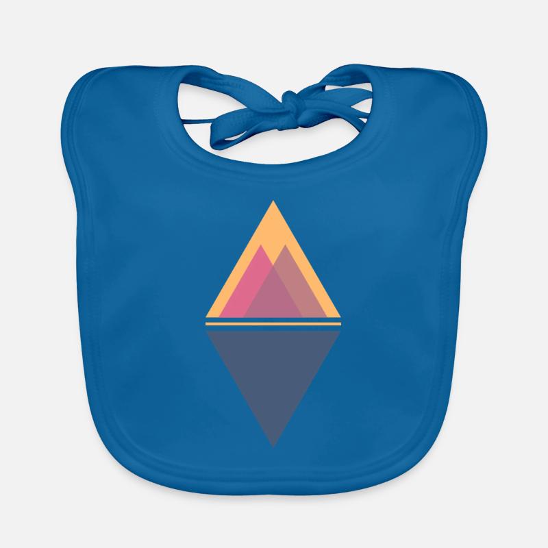 Triangles de formes géométriques - Bavoir bio Bébé - bleu paon