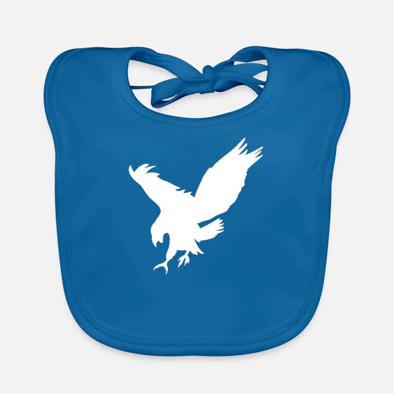 L'aigle blanc - Bavoir bio Bébé - bleu paon