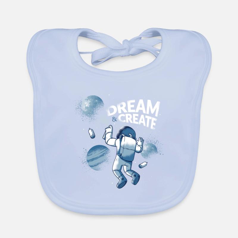 Astronaut und Graffiti - dream & create Baby Bio-Lätzchen