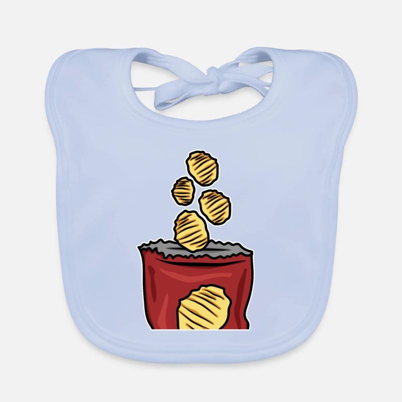Crisps Bristish Chips Snack Geschenk Baby Bio-Lätzchen