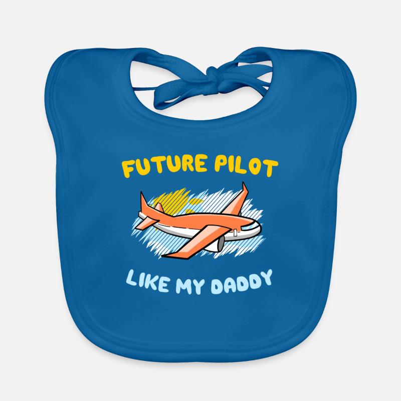 Pilot wie Papa Flugzeug Comic Kinder Geschenk Baby Bio-Lätzchen