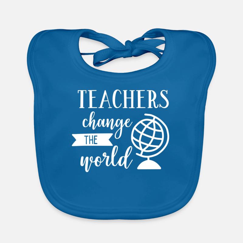 Lehrer Geschenk Bildung Schule Sprüche Lehramt Baby Bio-Lätzchen