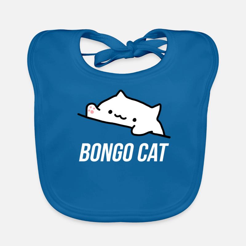 Bongo Cat Meme - Baby Bio-Lätzchen - Pfauenblau