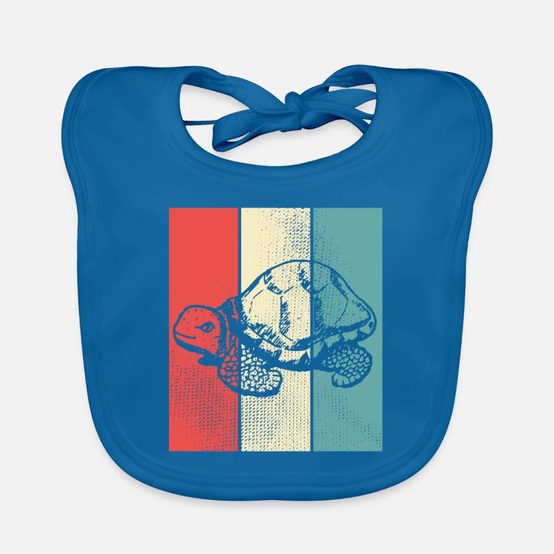 Turtle retro style Organic Baby Bibs