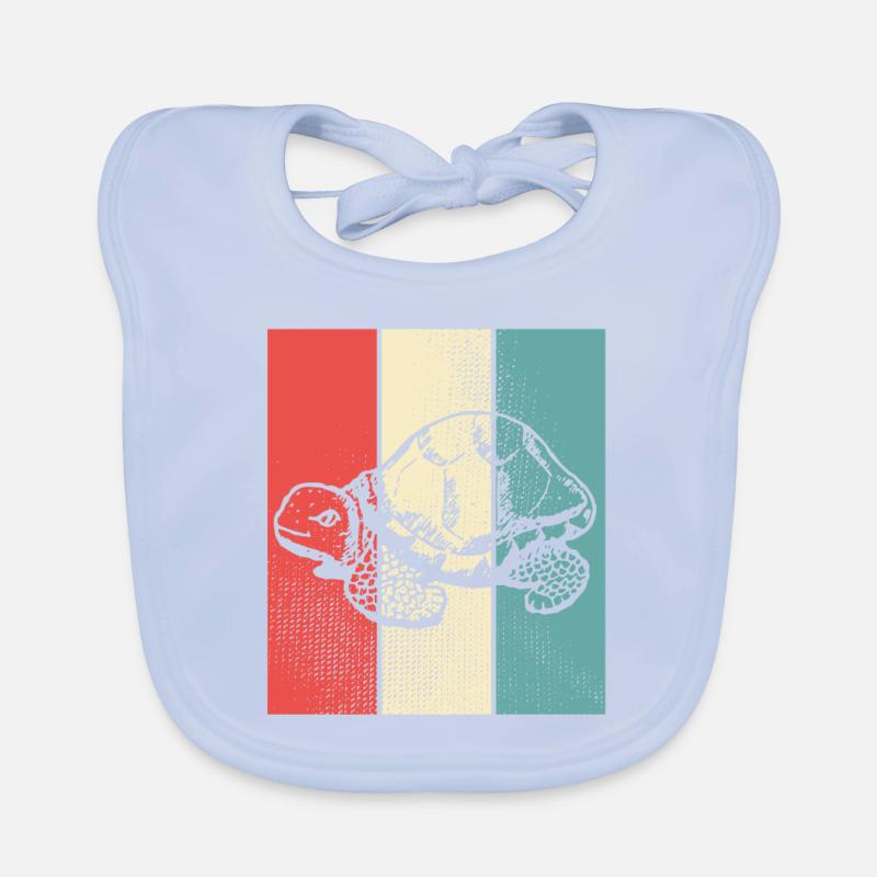 Turtle retro style Organic Baby Bibs