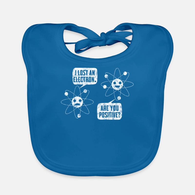 Science Atom Electron Positive Chimie Cadeau - Bavoir bio Bébé - bleu paon