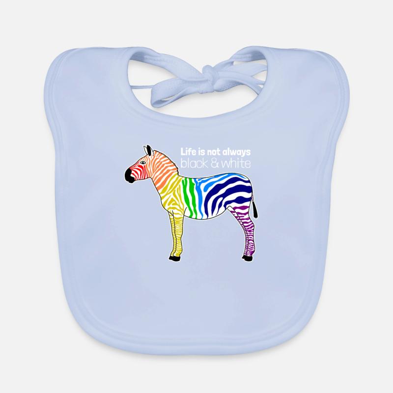 Buntes Zebra Regenbogen Positiver Spruch Geschenk Baby Bio-Lätzchen