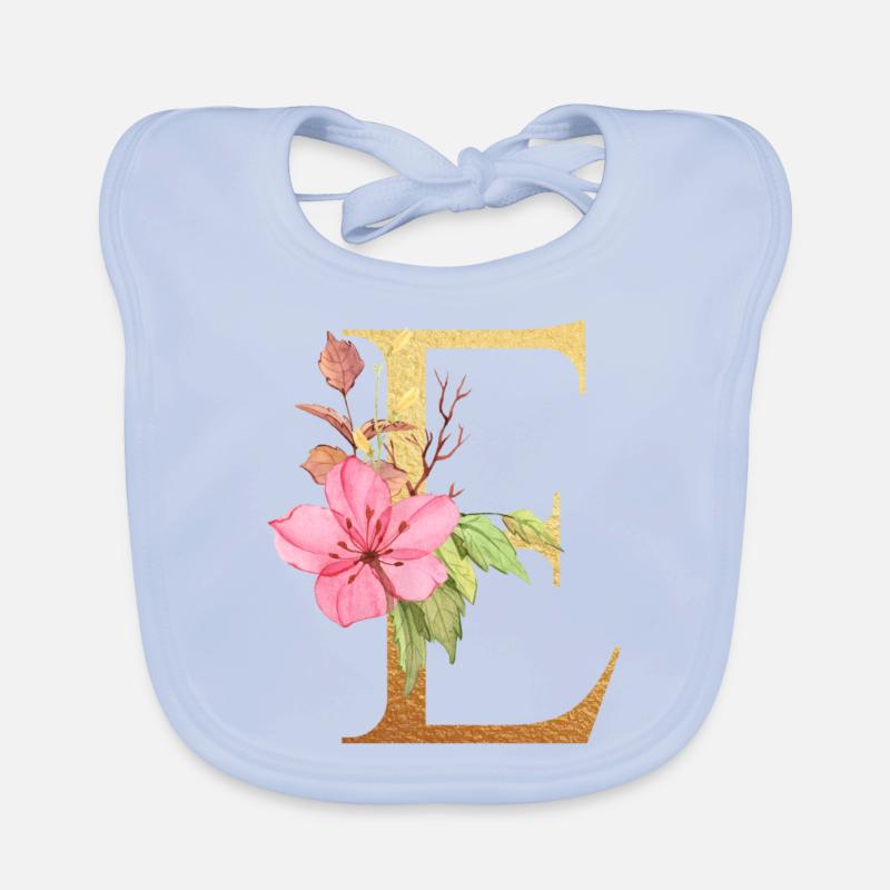 Letter E Organic Baby Bibs