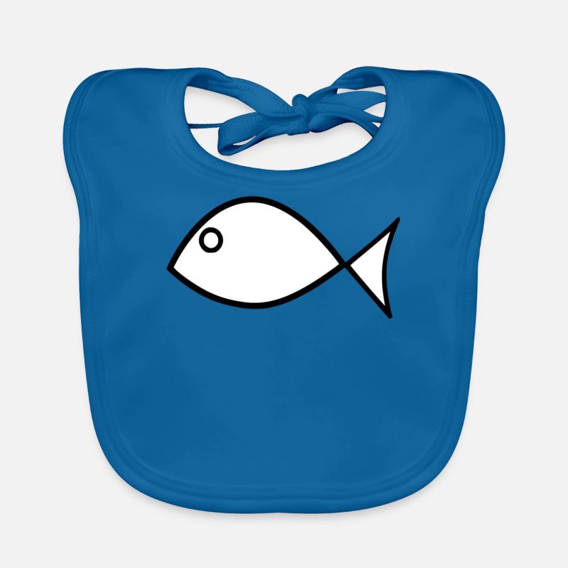Fisch - Baby Bio-Lätzchen - Pfauenblau