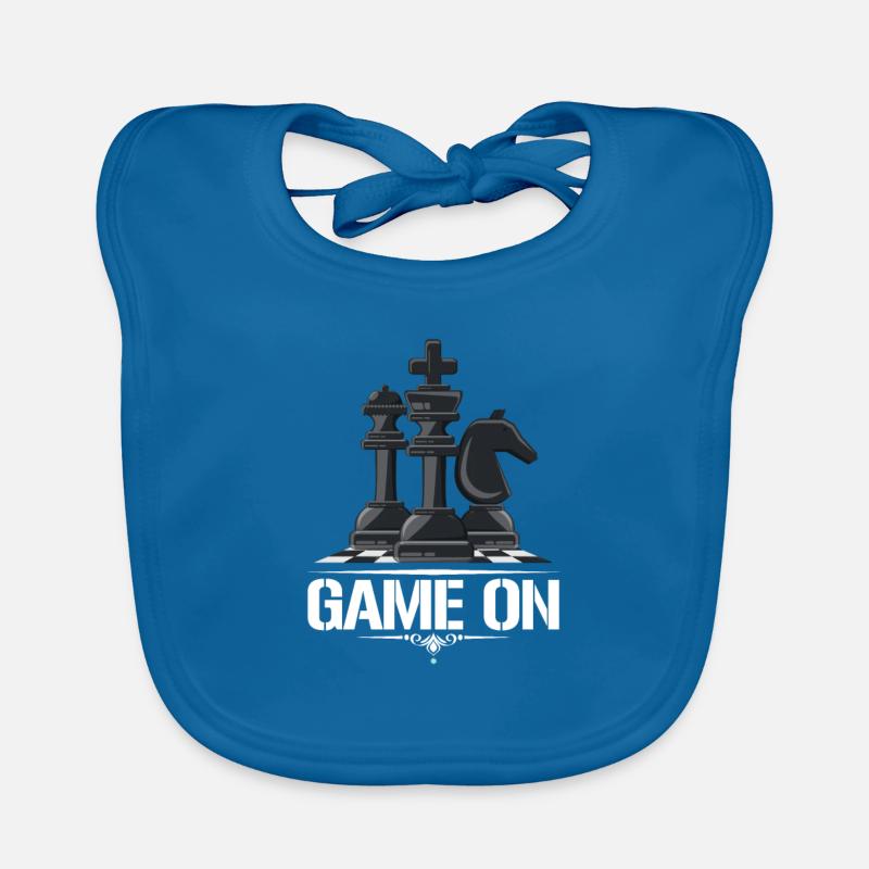 Échecs Joueur d'échecs cadeau d'échecs - Bavoir bio Bébé - bleu paon