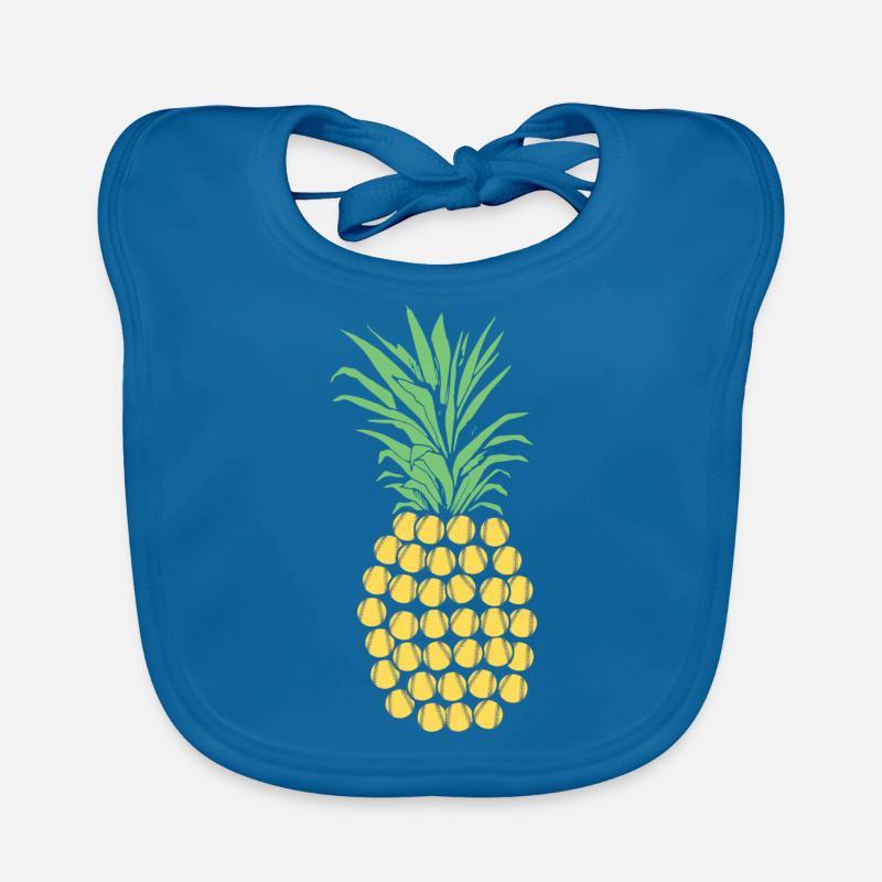 Cadeau d'ananas de softball - Bavoir bio Bébé - bleu paon