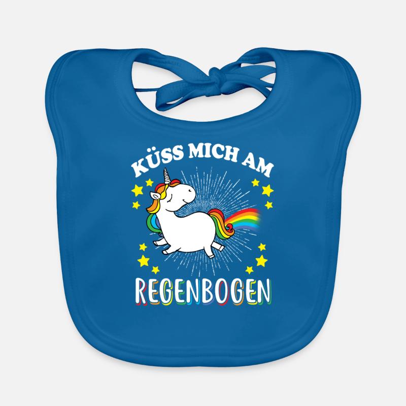 kuss mich am regenbogen geschenk Baby Bio-Lätzchen