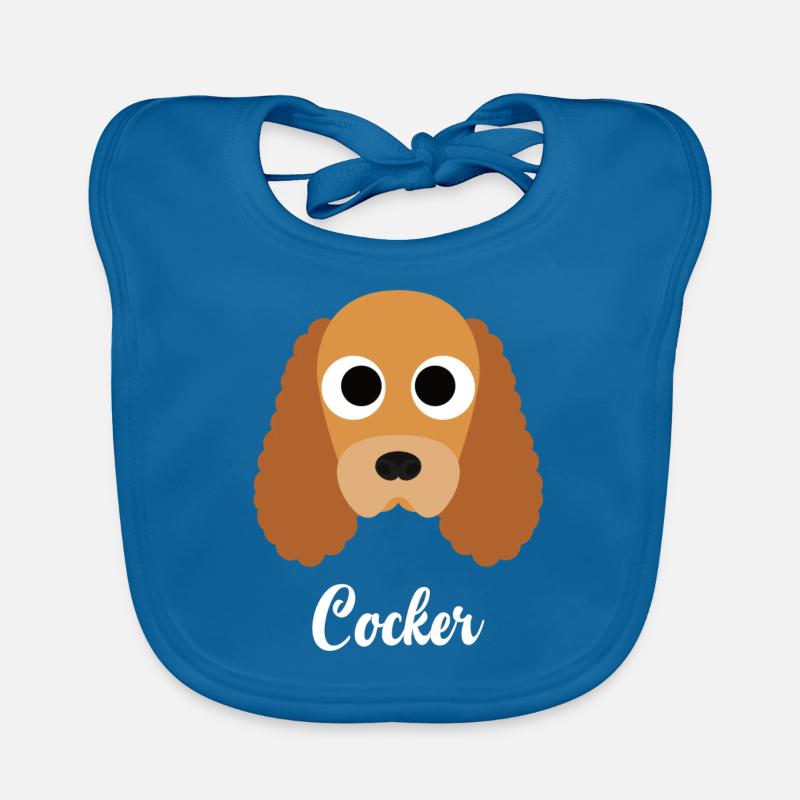 Cocker - Englisch Cocker Spaniel - Baby Bio-Lätzchen - Pfauenblau