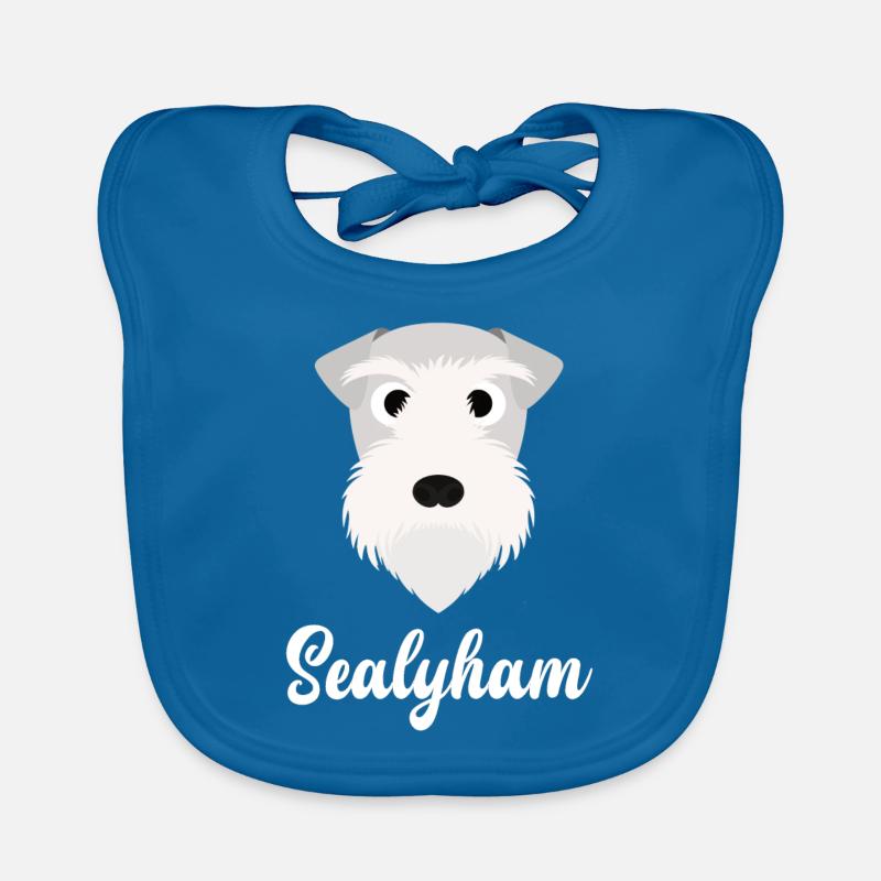Sealyham - Sealyham Terrier - Bavoir bio Bébé - bleu paon