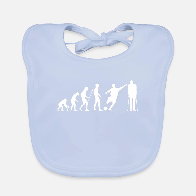 Evolution Fußball gebrochen Verletzung Geschenk Baby Bio-Lätzchen