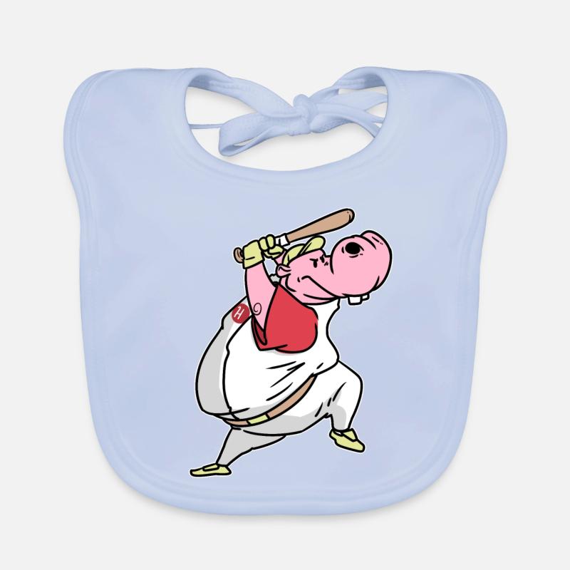 Hippopotame de baseball Bavoir bio Bébé