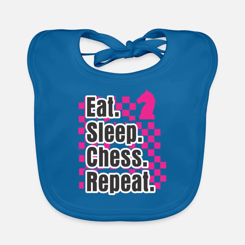 Funny Chess Design Eat Sleep Play Chess Repeat Bavoir bio Bébé