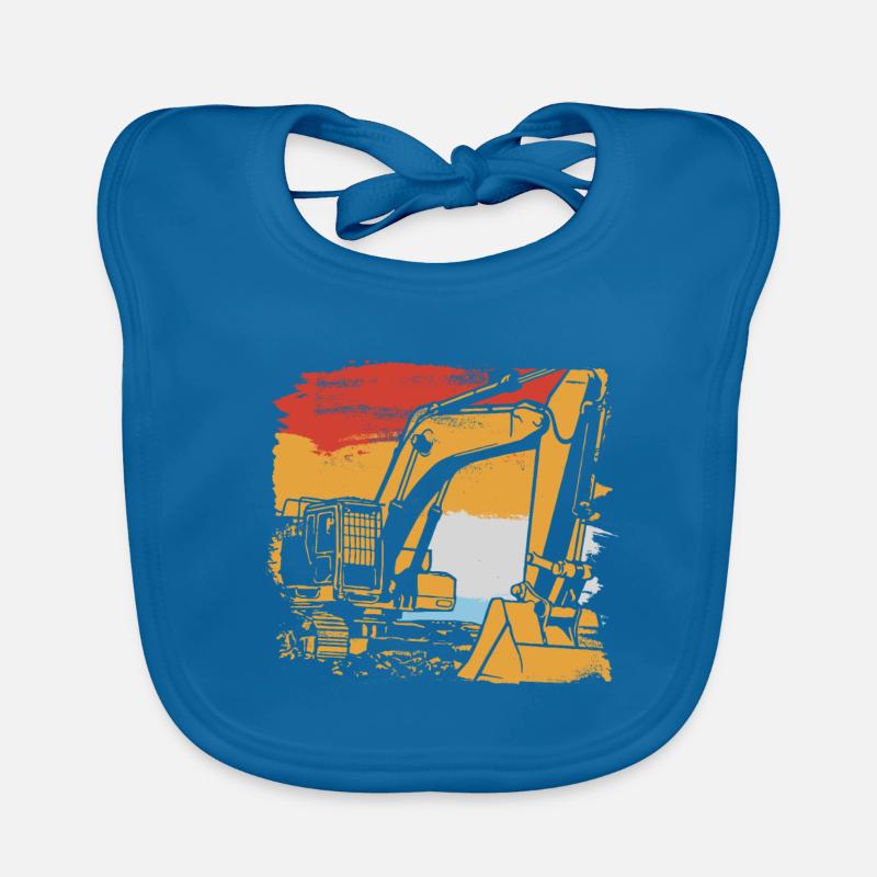 Bagger Schaufel - Baby Bio-Lätzchen - Pfauenblau