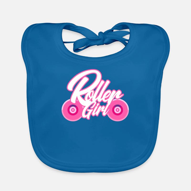 Fille de rouleau - Bavoir bio Bébé - bleu paon