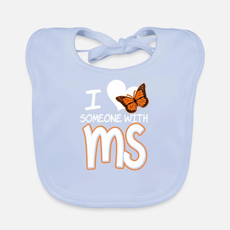 MS-Bewusstsein Ich liebe jeden mit MS-Geschenk Baby Bio-Lätzchen