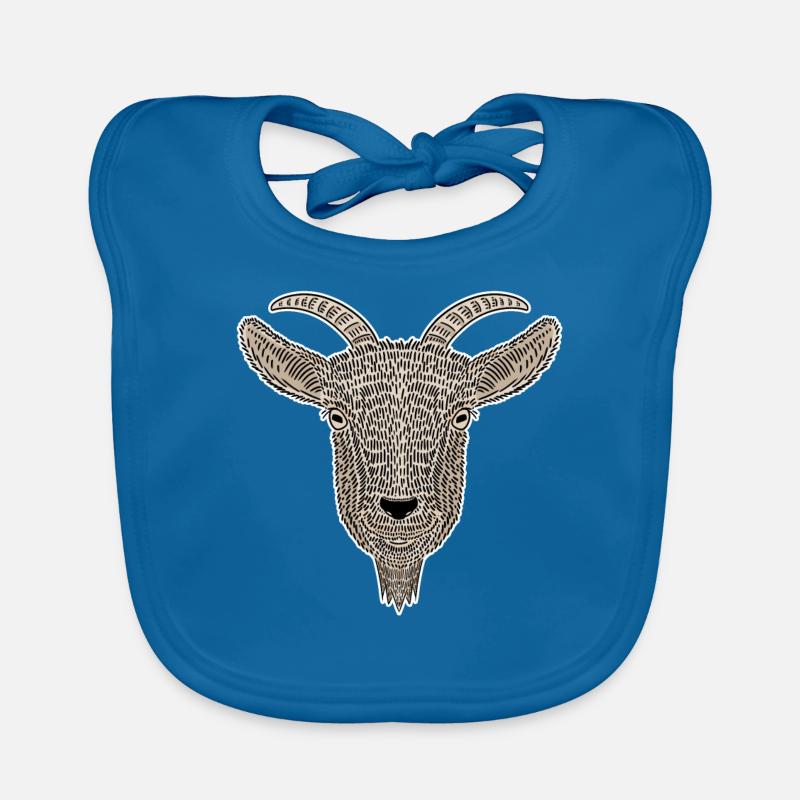 Chèvre chèvre chèvre - Bavoir bio Bébé - bleu paon