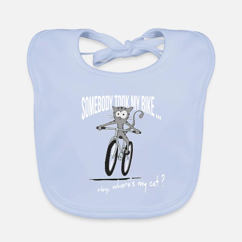 Chat vole vélo - Où est mon vélo cadeau Bavoir bio Bébé