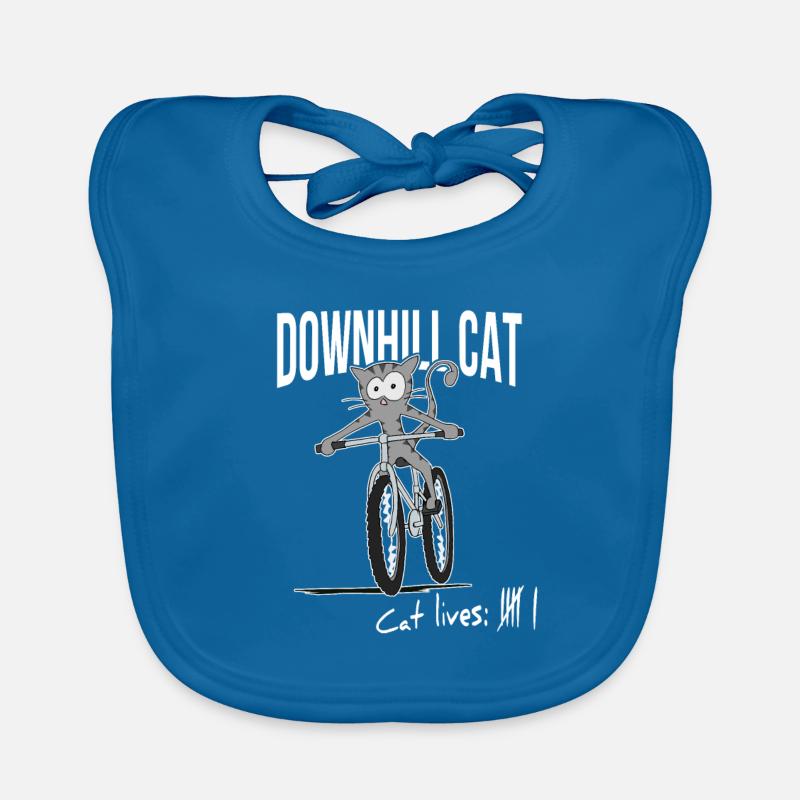 Downhill MTB Cat Cat Life Countdown Gift Organic Baby Bibs