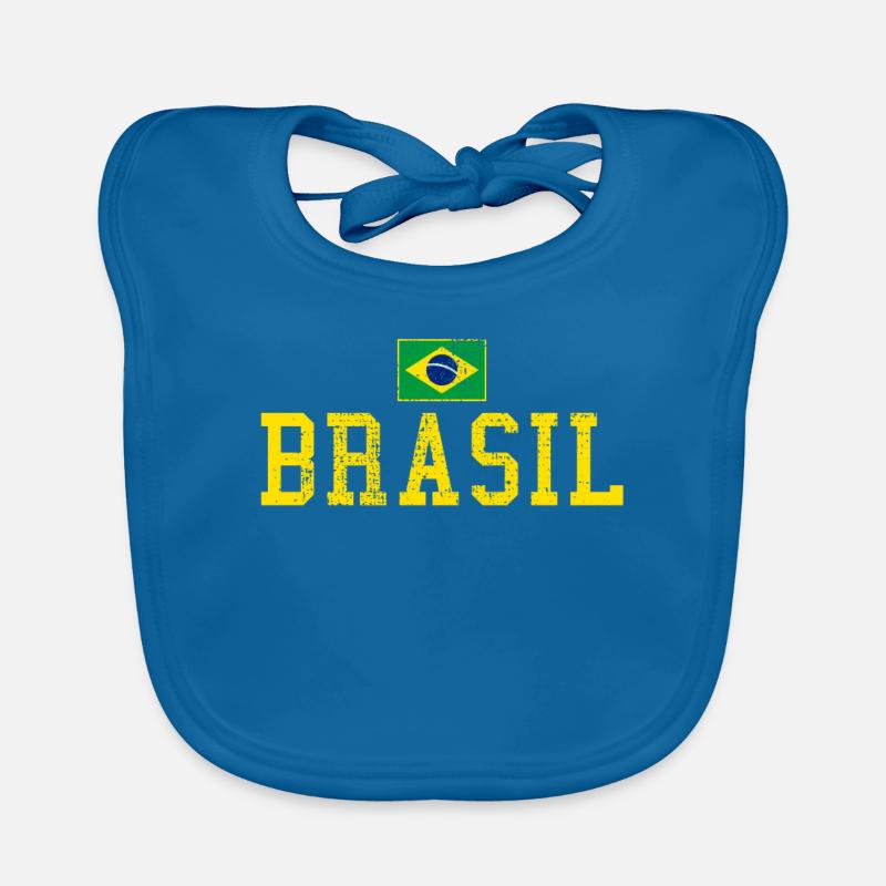 Brésil Brésil - Bavoir bio Bébé - bleu paon