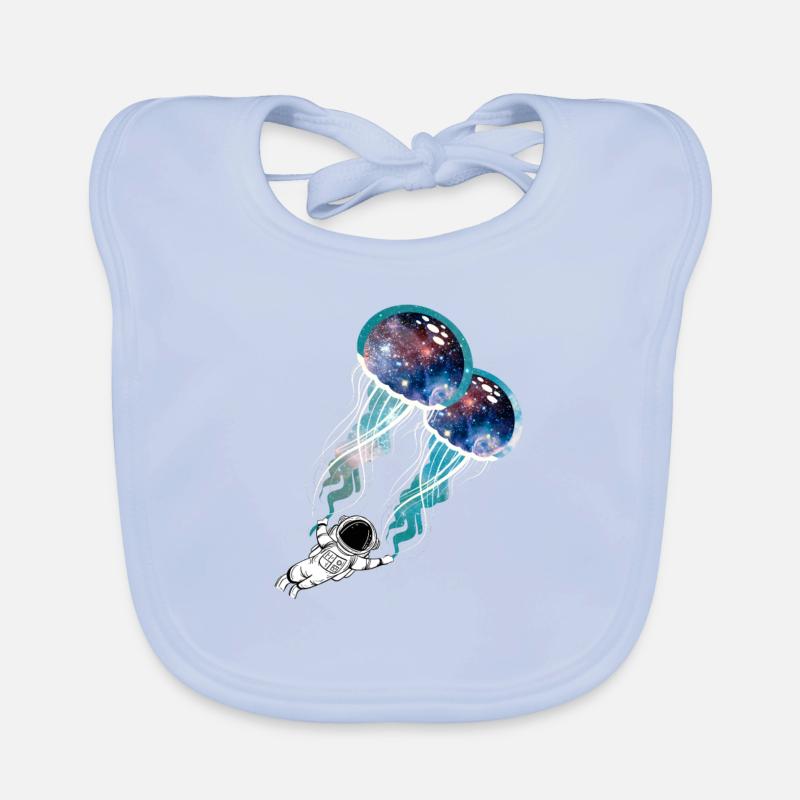 Nebula Galaxy Astronaut Outer Space Jellyfish Organic Baby Bibs