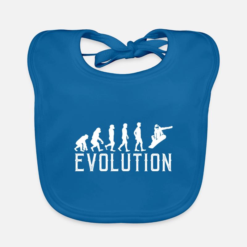 Snowboard Evolution Funny Snowboarding Bavoir bio Bébé