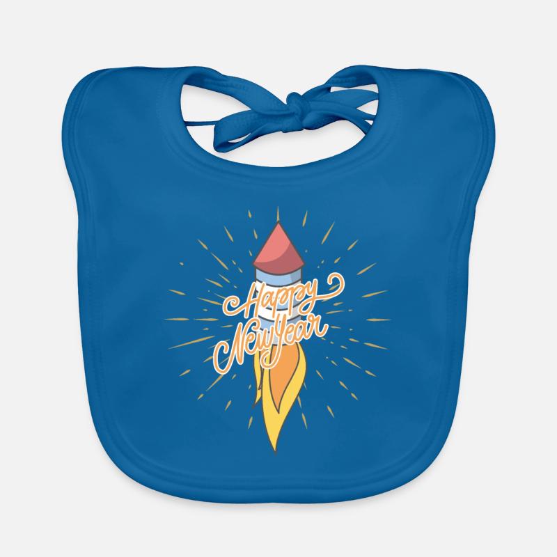 Happy new year i rocket gift Organic Baby Bibs