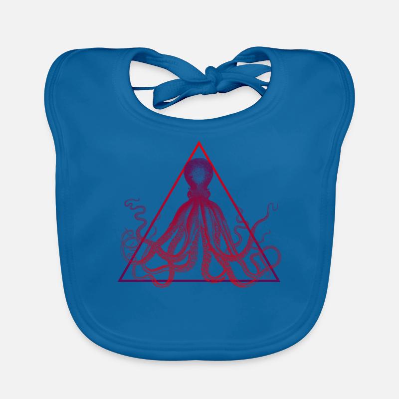 Octopus Octopus Triangle Neon Organic Baby Bibs