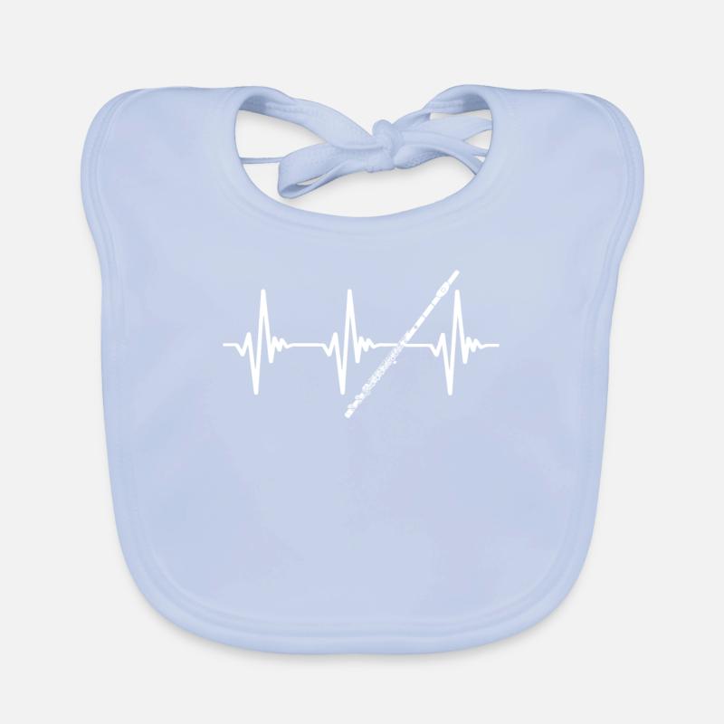 Transverse Flute Player Flutist Heartbeat Gift Organic Baby Bibs