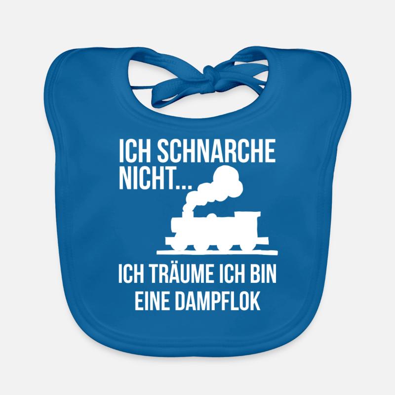 Ich schnarche nicht träume bin dampflok Baby Bio-Lätzchen
