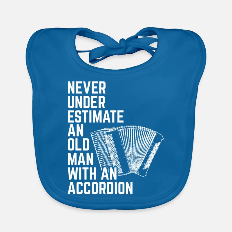 never under estimate an old man with an accordion Organic Baby Bibs