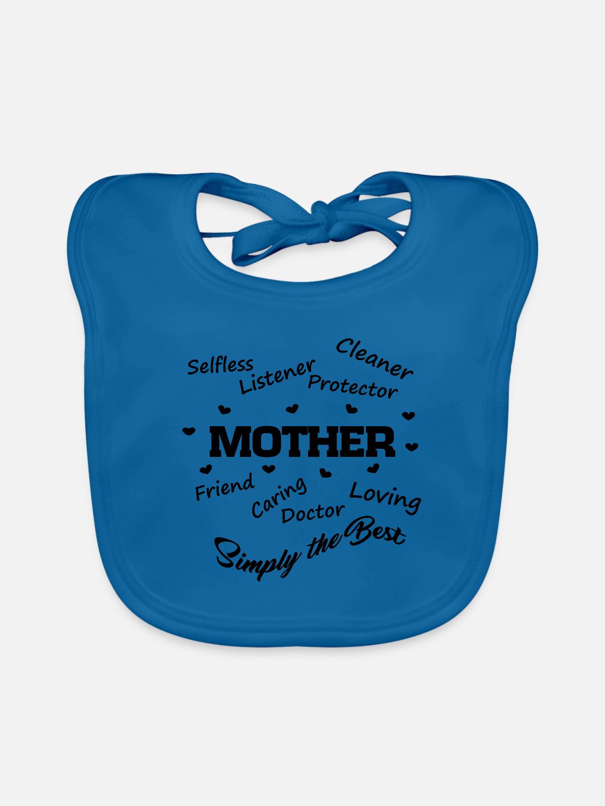 Mutter - Baby Bio-Lätzchen - Pfauenblau - Vorne