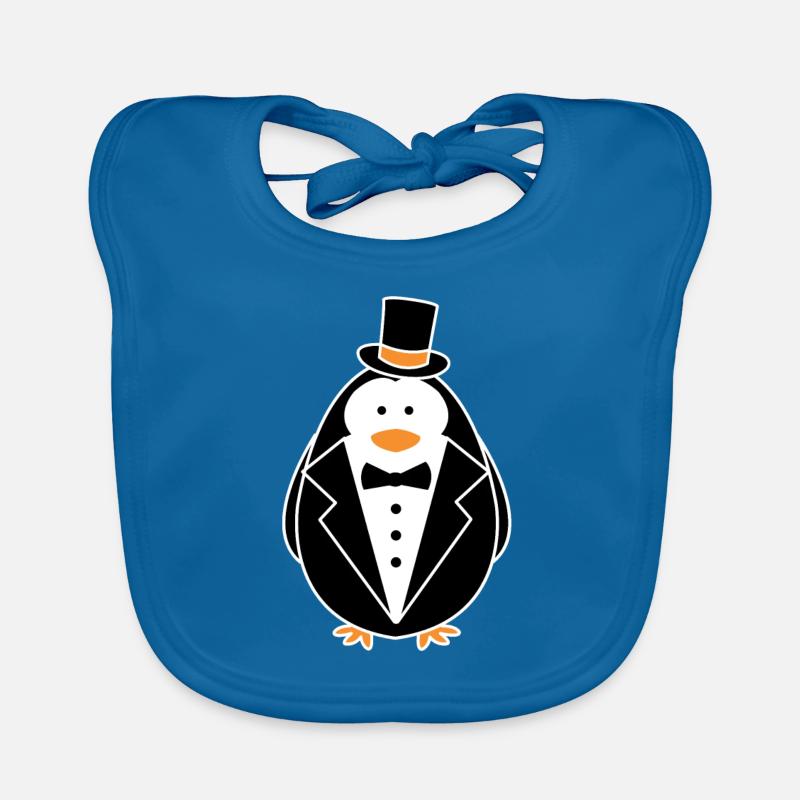 Pingouin pingouin - Bavoir bio Bébé - bleu paon