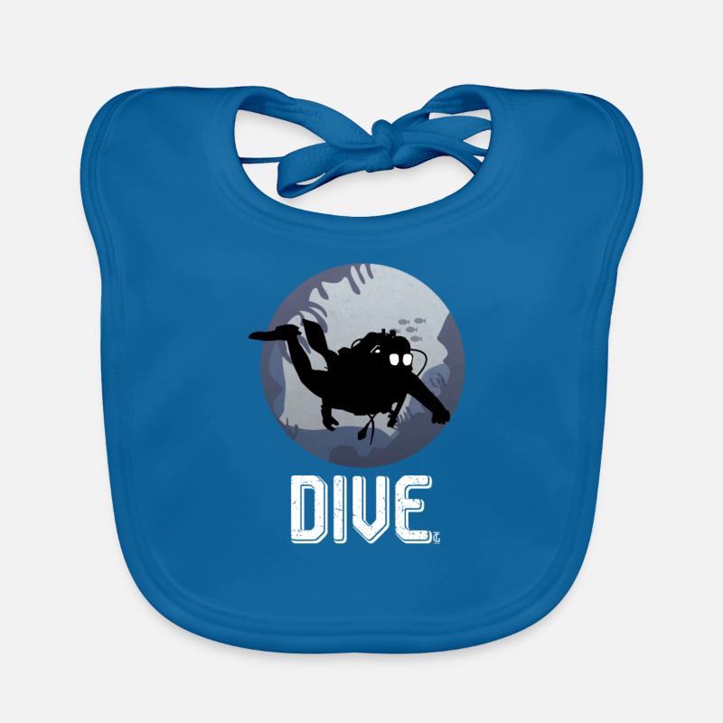 Cool Dive Underwater Graphic Scuba Diving Organic Baby Bibs