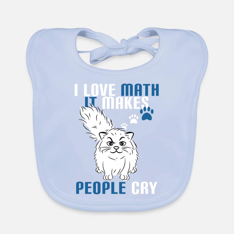 Conception de tee-shirt créative avec le texte "I Love Math It Bavoir bio Bébé