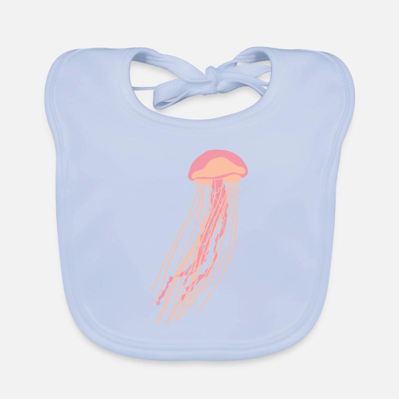 Pink jellyfish Organic Baby Bibs