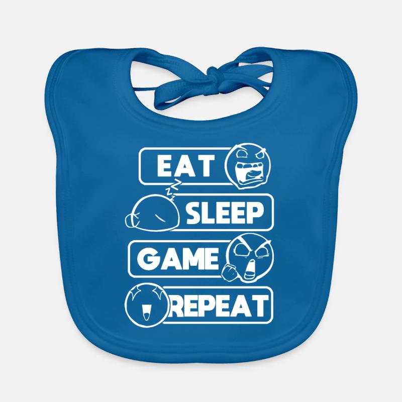 Eat Sleep Game Repeat Gamer Gift Computer Game Organic Baby Bibs