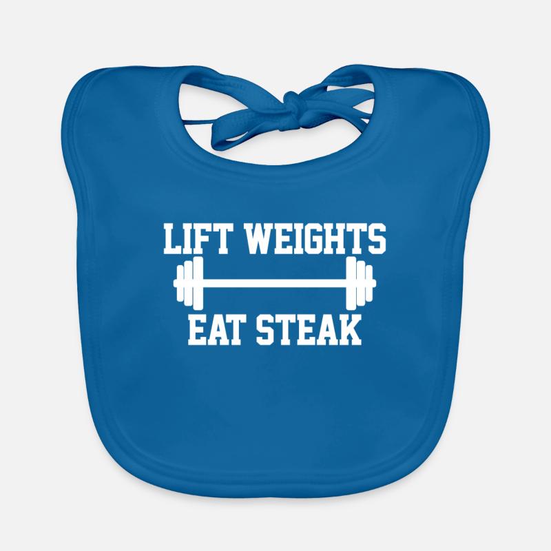 Gewichtheben Steaks Protein Baby Bio-Lätzchen