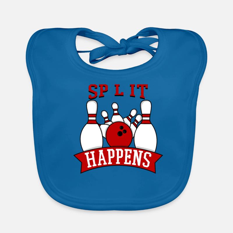 Split Happens Bowling Bowler Bowlingteam Geschenk Baby Bio-Lätzchen