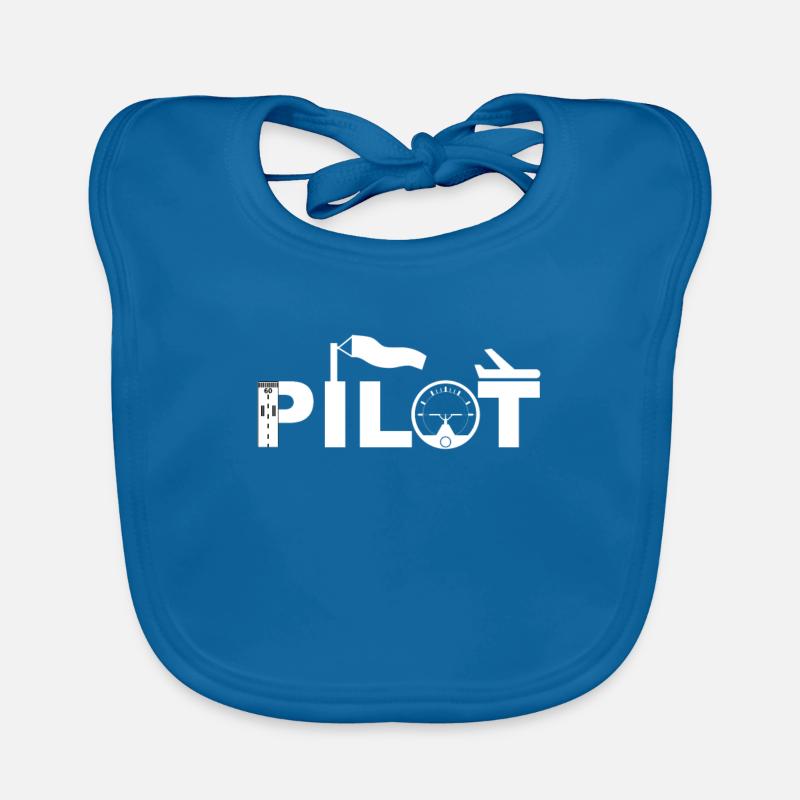 pilot aviation airplane runway aviation Organic Baby Bibs