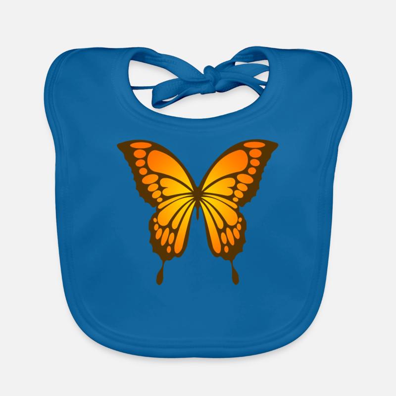 Butterfly Orange Red Insect Organic Baby Bibs