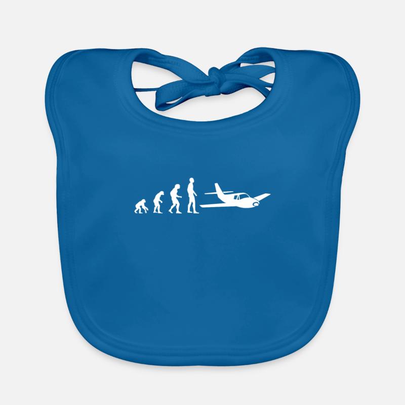 avion pilote evolution - Bavoir bio Bébé - bleu paon
