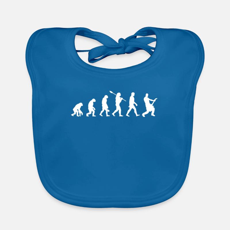 Guitar evolution - Organic Baby Bibs - peacock-blue