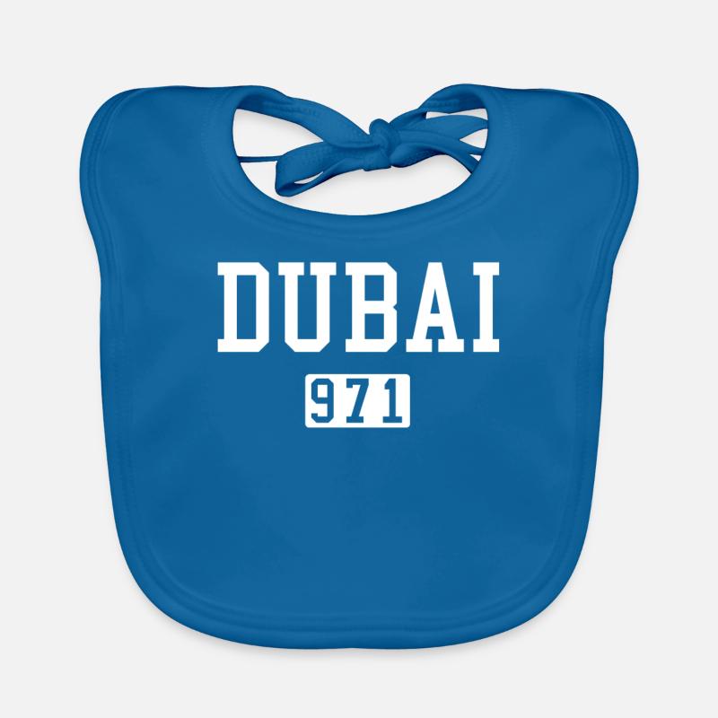 DUBAI DESIGN - Bavoir bio Bébé - bleu paon